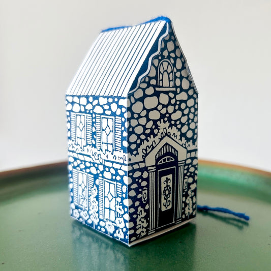 House - Hand-Printed Paper Ornament (DIY)