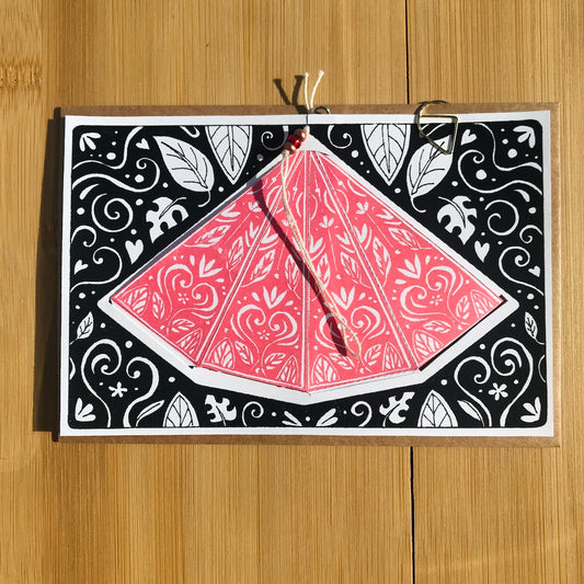 Floral - Hand-Printed Paper Ornament (DIY)
