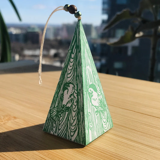 Birdhouse - Hand-Printed Paper Ornament (DIY)