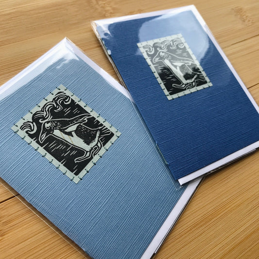 Penguin - Original Linocut Art Card (Individual)