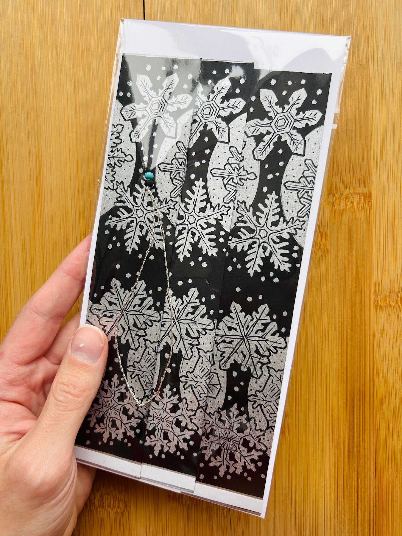 Silver Snowflakes - Hand-Printed Paper Ornament (DIY)