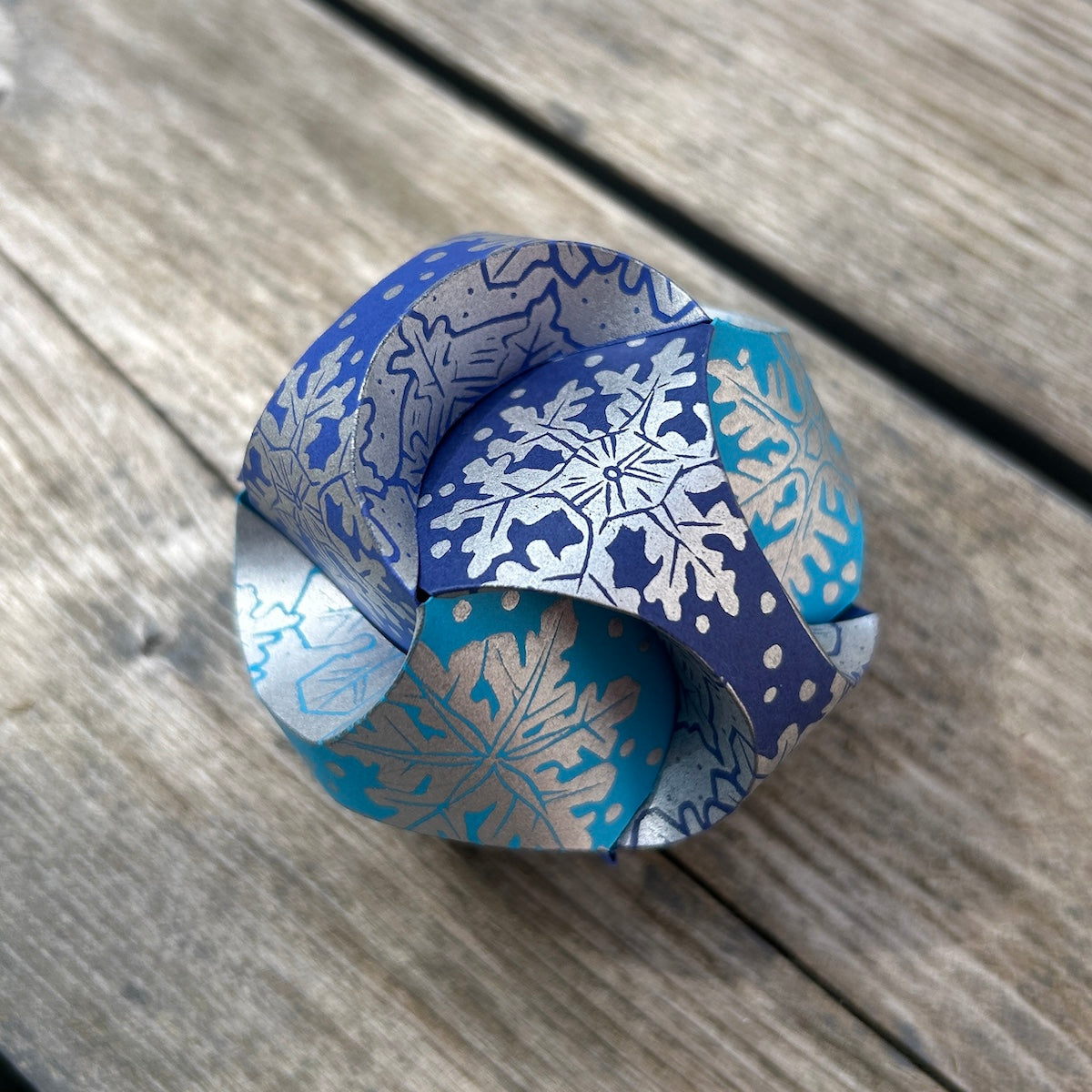 Silver Snowflakes - Hand-Printed Paper Ornament (DIY)