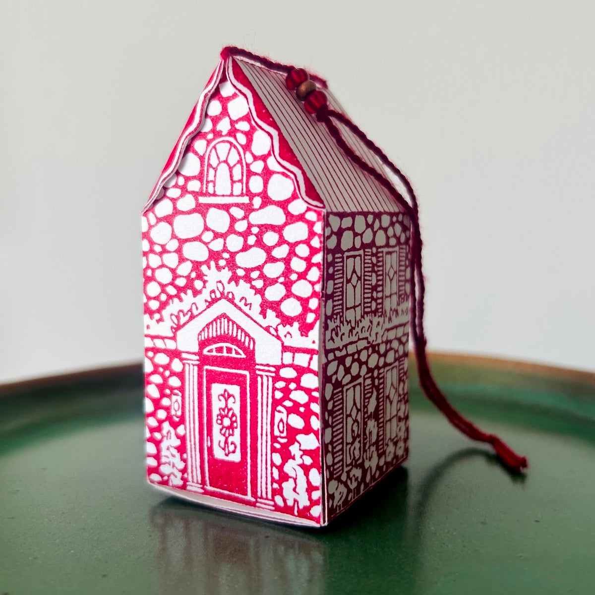 House - Hand-Printed Paper Ornament (DIY)
