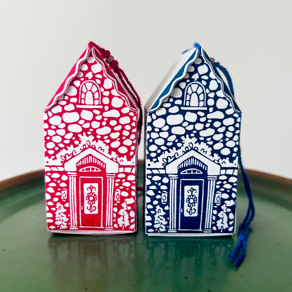 House - Hand-Printed Paper Ornament (DIY)