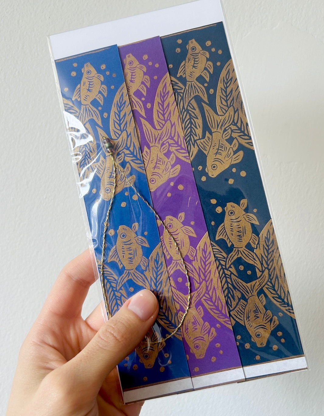 Gold Fishes - Hand-Printed Paper Ornament (DIY)