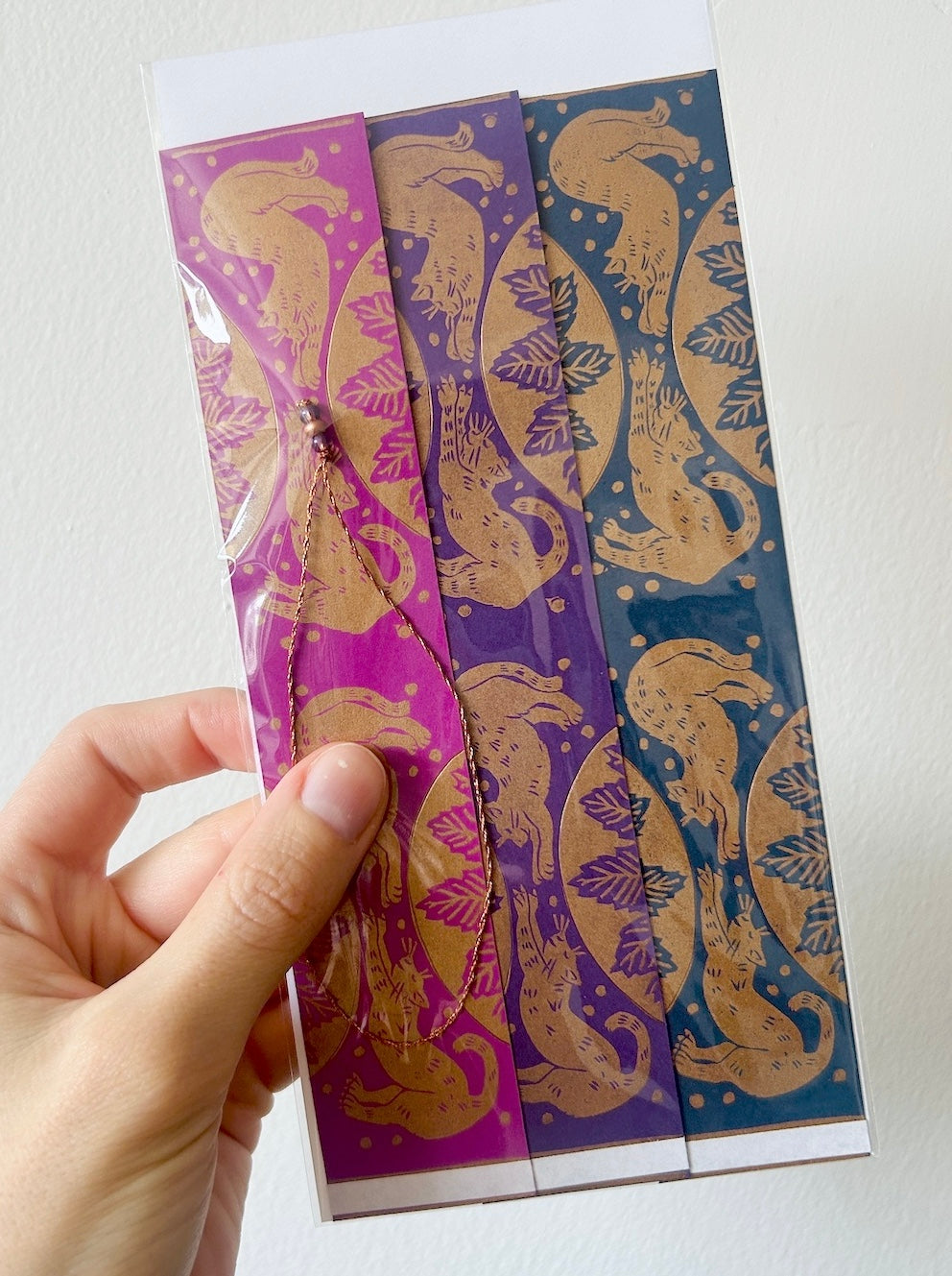 Copper Cats - Hand-Printed Paper Ornament (DIY)