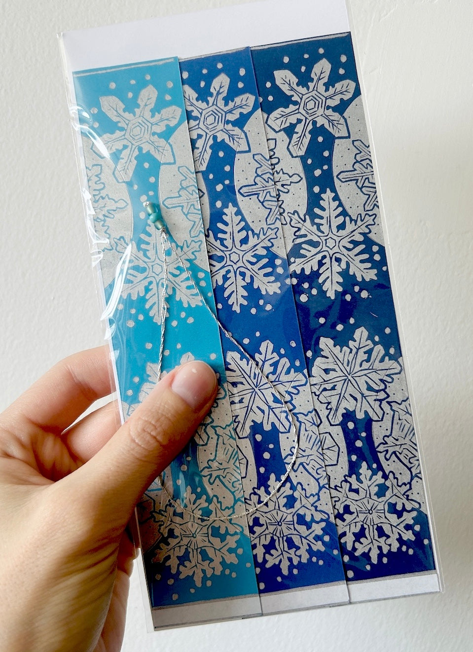 Silver Snowflakes - Hand-Printed Paper Ornament (DIY)