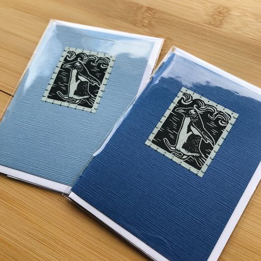 Penguin - Original Linocut Art Card (Individual)