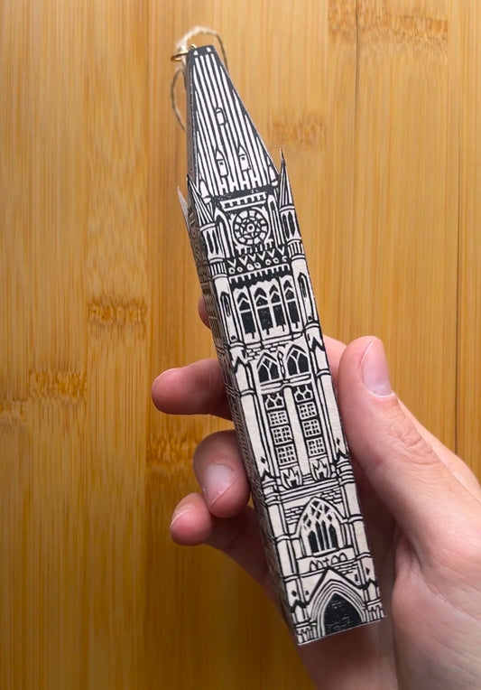 Peace Tower - Hand-Printed Paper Ornament (DIY)